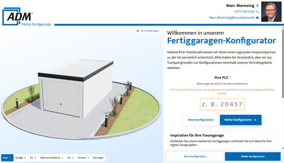 Garagenkonfigurator