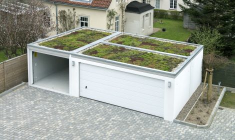 Dachbegrünung einer Großraumgarage als Doppelgarage Dachbegrünung einer Großraumgarage als Doppelgarage