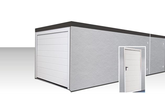Sonderangebot Fertiggarage mit Geraeteraum Modell Kapitaen